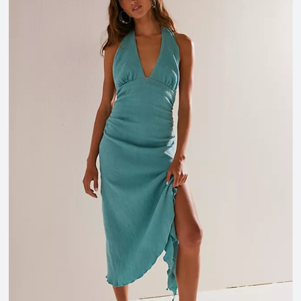 Free People Teal Midi Dress